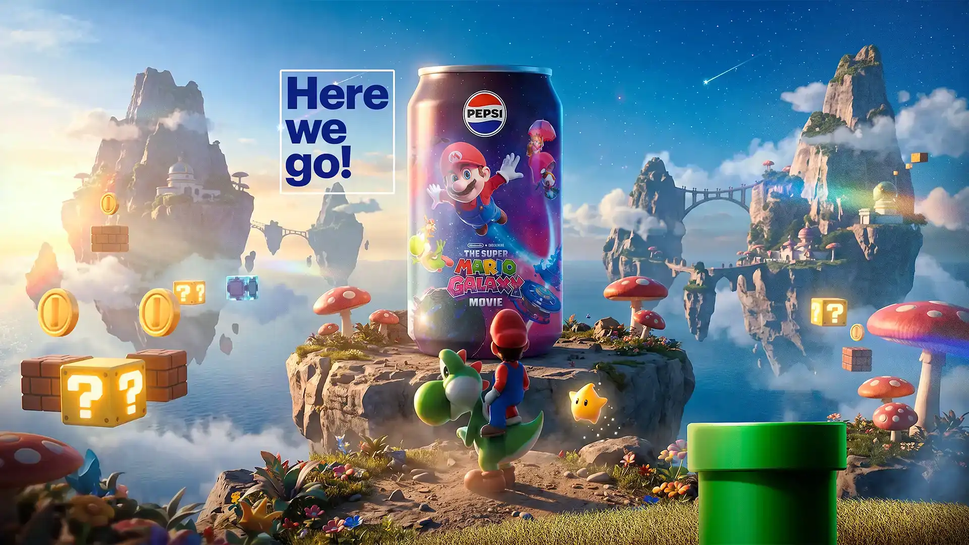 Publicidad-visual-El-mundo-de-Mario-Galaxy-con-Pepsi-Billboard-herewego-Jonathanpublicidad