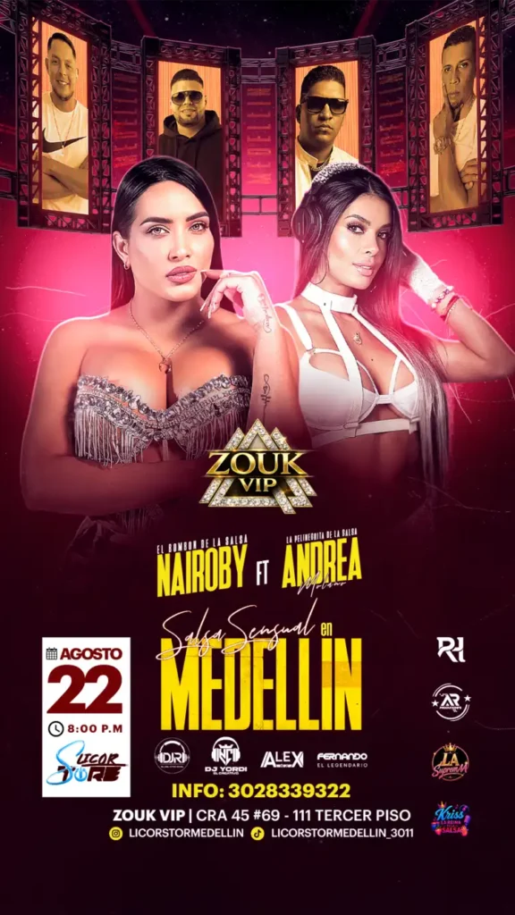 Publicidad-flyer-stories-para-eventos-Salsa-sensual-medellin-nairoby-el-bombom-ft-andrea-molano-licor-store-zouk-vip-oficial