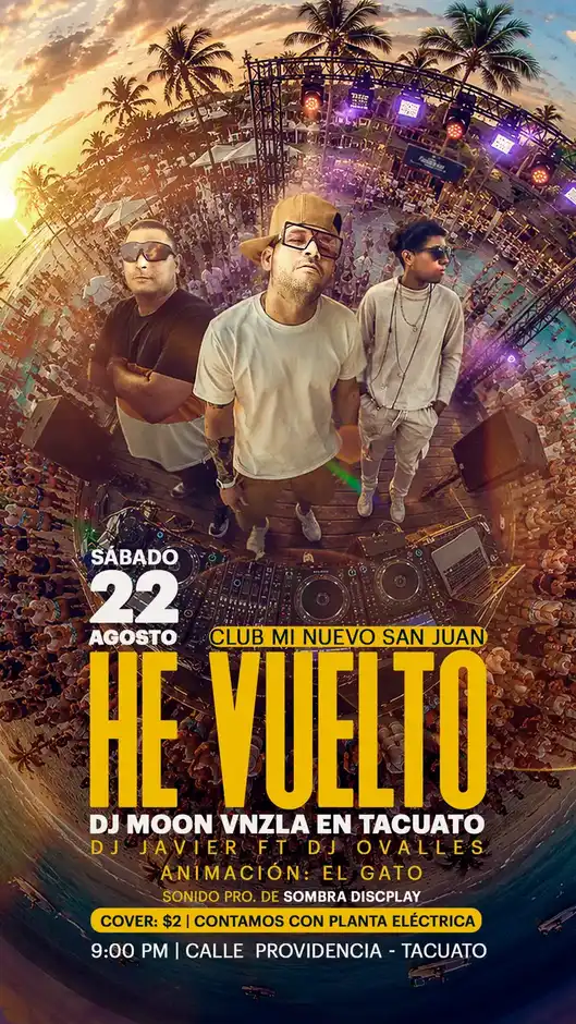 Publicidad-flyer-stories-para-eventos-he-vuelto-fiesta-playera-en-mundo-360-moon-vnzla-tacuato-punto-fijo