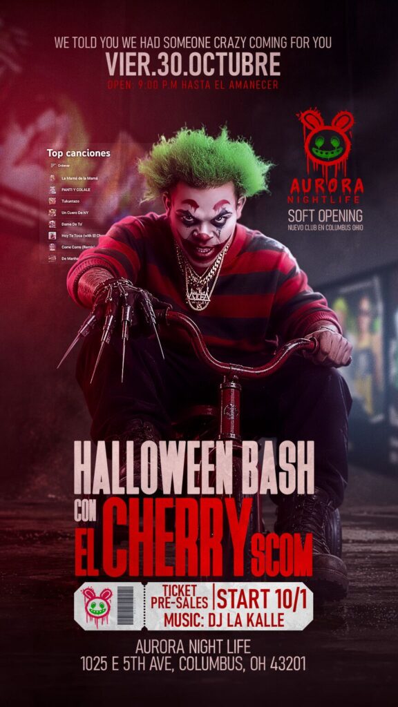 Publicidad-flyer-stories-para-eventos-soft-opening-el-cherry-scom-aurora-night-life-columbus-ohio-halloween